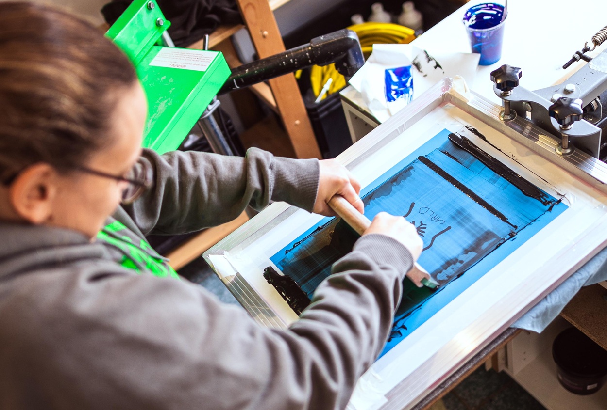 Mitmach-Station Siebdruck